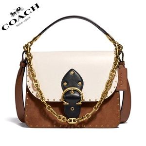 NWT COACH Beat Shoulder Bag In Colorblock With Rivets Leather Crossbody